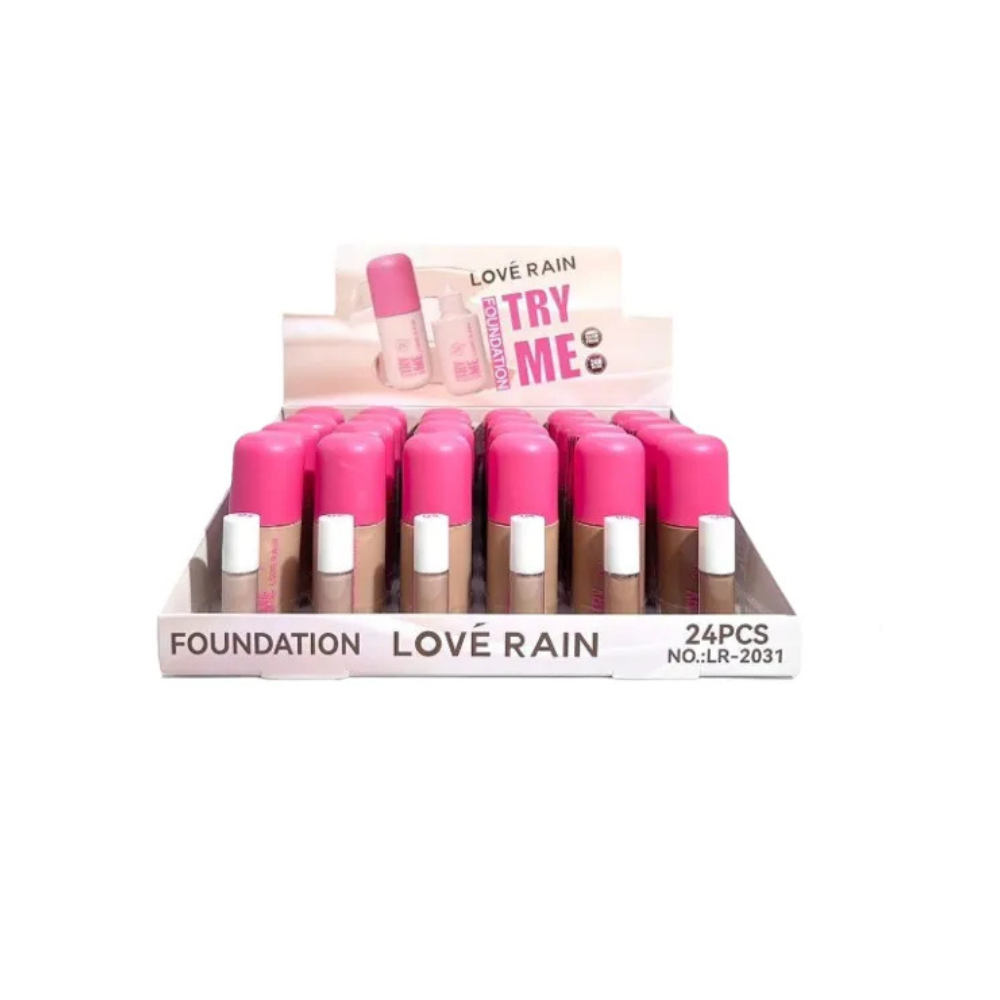 Base Líquida Try Me Foundation Love Rain – Box com 24 Unidades