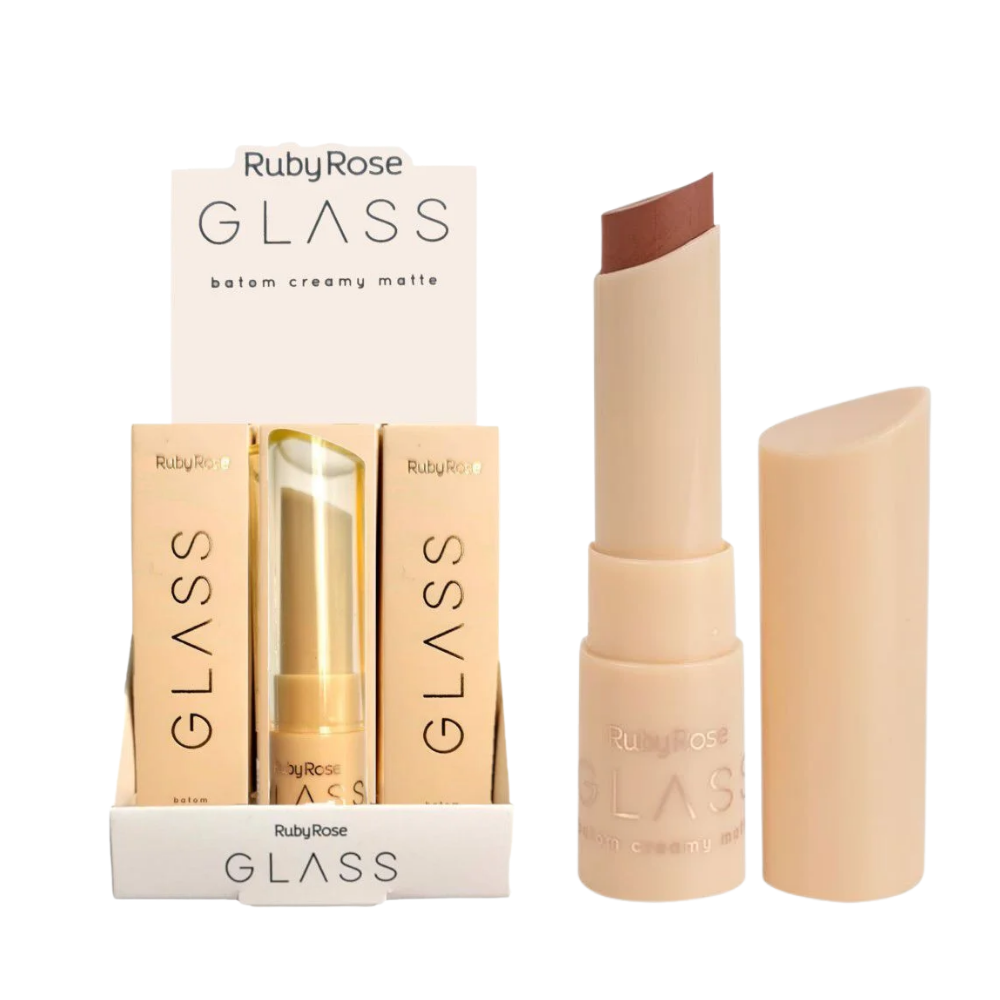 Batom Líquido Ruby Rose Glass Creamy Matte– Box com 12 Unidades ( Cor 03)