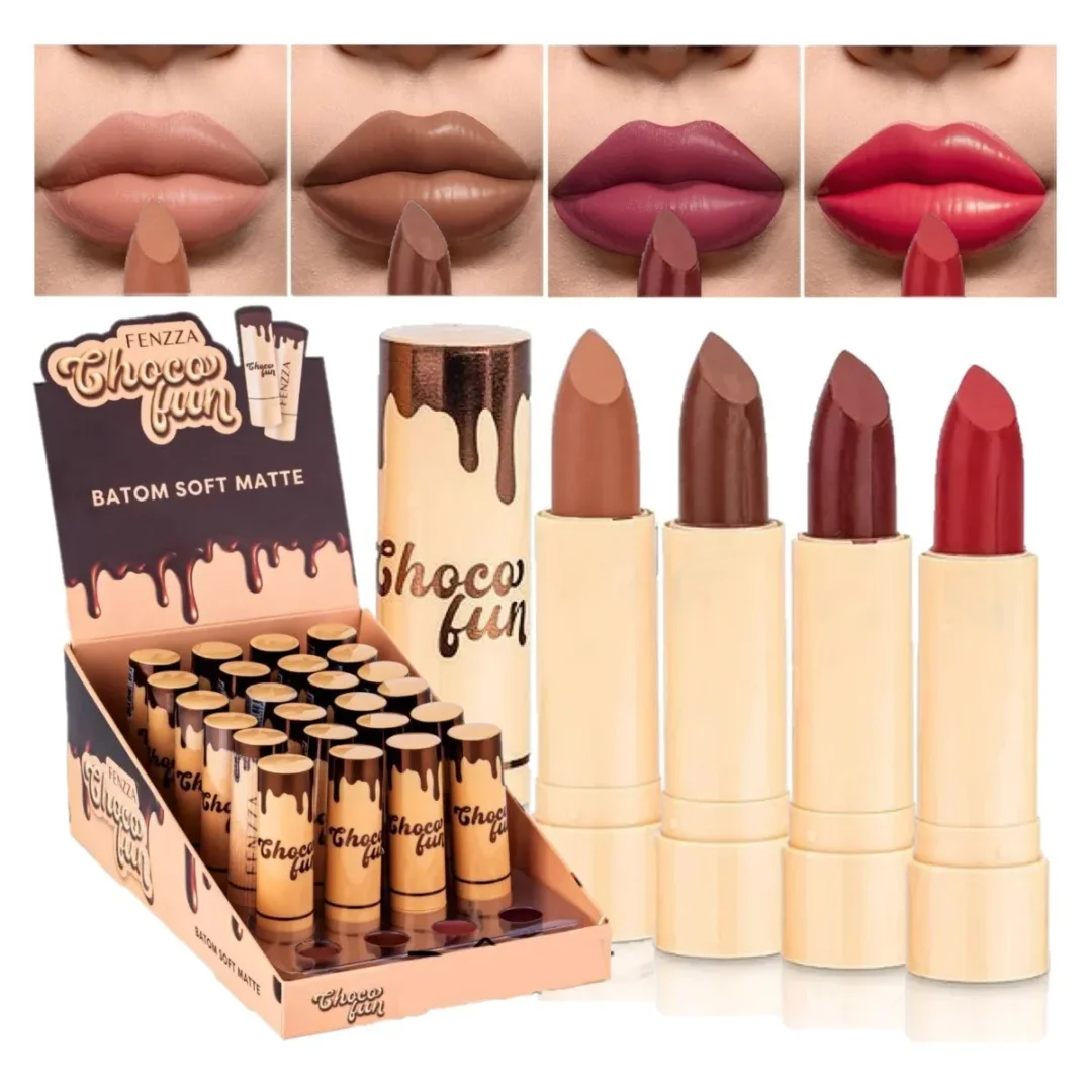 Batom Soft Matte Choco Fun Fenzza – Box com 24 Unidades
