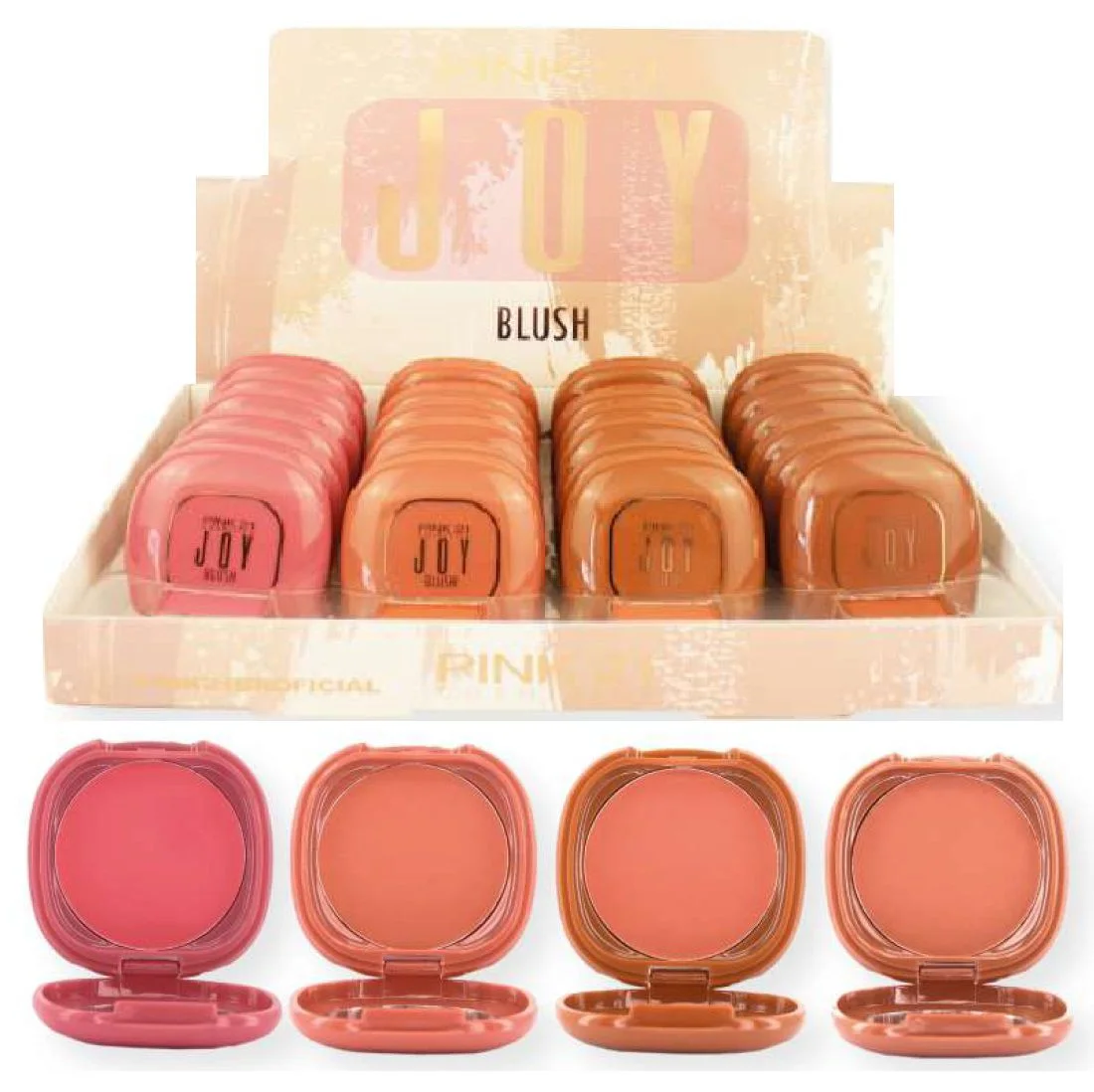 Box Blush Compacto com Espelho Pink21 Cosmeticos - 24 Unidades