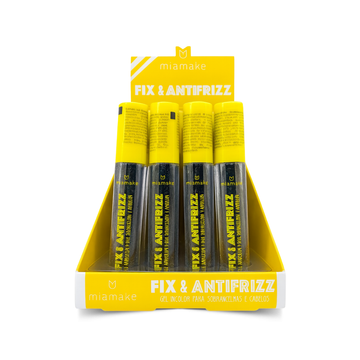 Gel Incolor para Sobrancelha e Cabelos Fix & Antifrizz Mia Make – Box com 24 Unidades