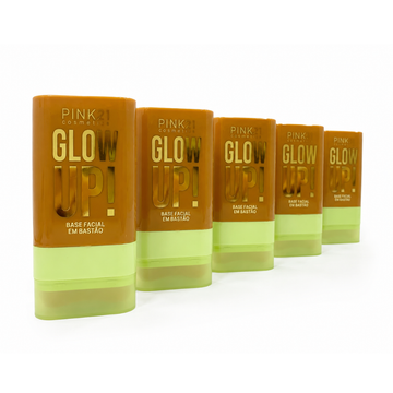 Kit Base Bastão com Pincel Glow Up! Pink21 Cosmeticos - 06 Unidades