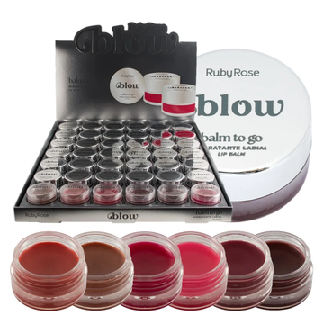 Hidratante Labial Lip Balm To Go Blow Ruby Rose – Box com 36 Unidades