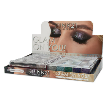 Paleta de Glitter Glam On You! Pink 21 – Box com 24 Unidades