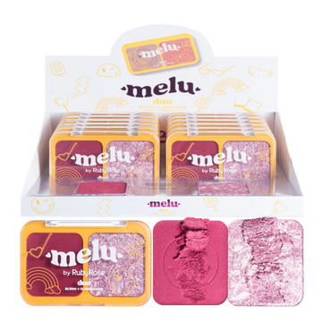 Duo de Blush e Iluminador Melu Ruby Rose Cor 4 Fever – Box com 12 Unidades