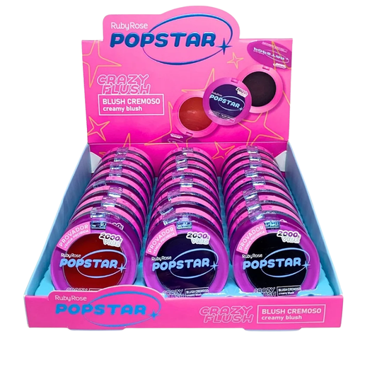 Blush Cremoso Crazy Flush Ruby Rose – Box com 24 Unidades