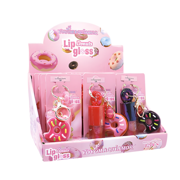 Lip Gloss Chaveirinho Donuts Yoyomaquiamor – Box com 12 Unidades