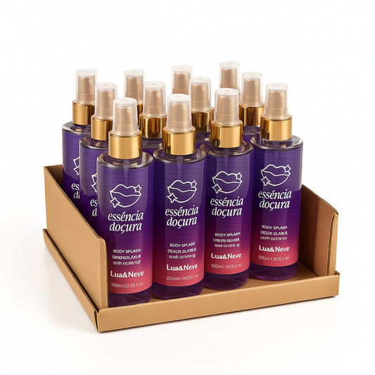 Body Splash Essência Doçura Lua & Neve – Box com 12 Unidades