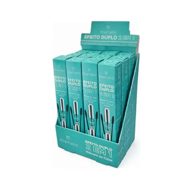 Máscara de Cílios Efeito Duplo Mia Make – Box com 12 Unidades