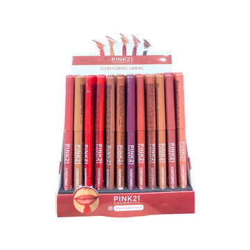 Box Contorno Labial Pink21 Cosmeticos - 72 Unidades