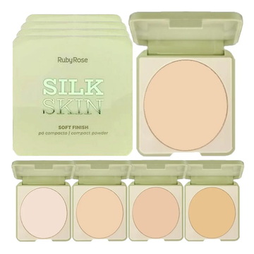 Pó Compacto Soft Finish Silk Skin Ruby Rose – Box com 24 Unidades