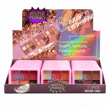 Box Paleta de Sombras C/ 06 Cores #Super Poderes - 24 Unidades