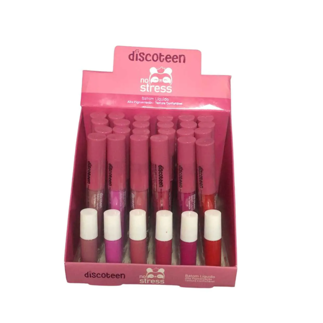 Batom Cremoso No Stress Discoteen – Box com 24 Unidades