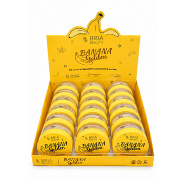 Box Pó Solto Acabamento Aveludado Banana Golden Bria Beauty - 18 Unidades