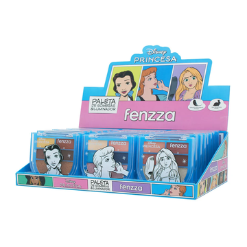 Box C/ 24 Unidades Paleta De Sombra & Iluminador Princesa Fenzza R$: 12,99