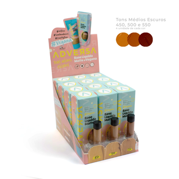 Box Base Líquida Matte Vegana Adversa AD104 - 12 Unidades