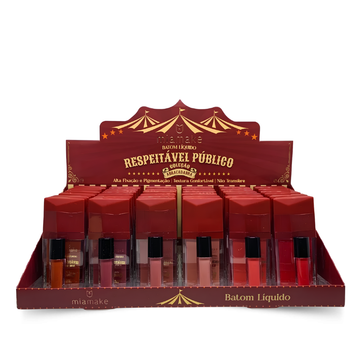 Box c/ 36 Unidades - Batom Líquido Respeitável Público Coleção Abracadabra | Mia Make (R$ 6,50)