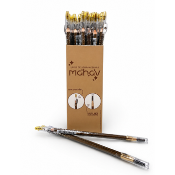 Lápis de Sobrancelhas com Escova Mahav – Box com 36 Unidades