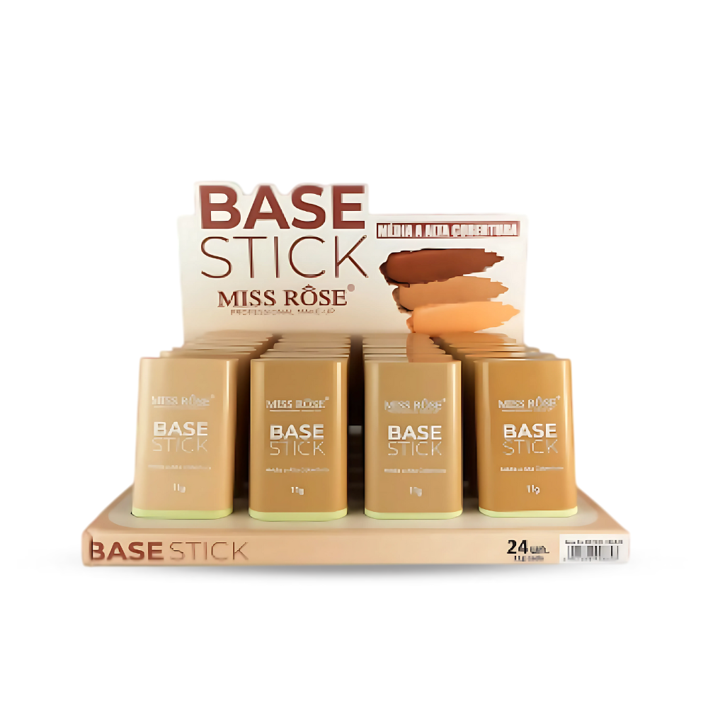 Base Stick Média a Alta Cobertura Miss Rôse – Box com 24 Unidades (G1)