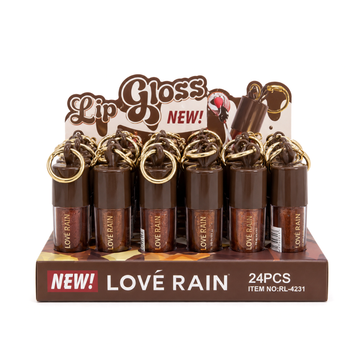Gloss Chaveirinho Chocolate Love Rain - Box com 24 Unidades