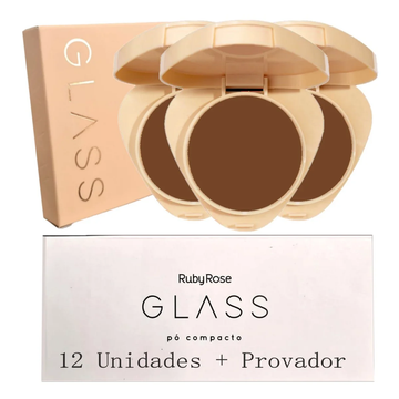 Pó Compacto Facial Glass Ruby Rose – Box com 12 Unidades ( Cor GPD20 )