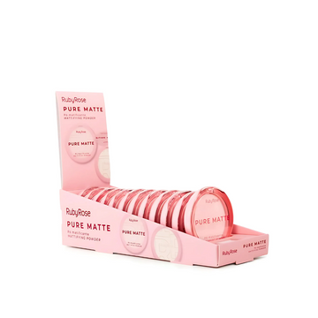 Pó Facial Matificante Ruby Rose Pure Matte – Box com 12 Unidades