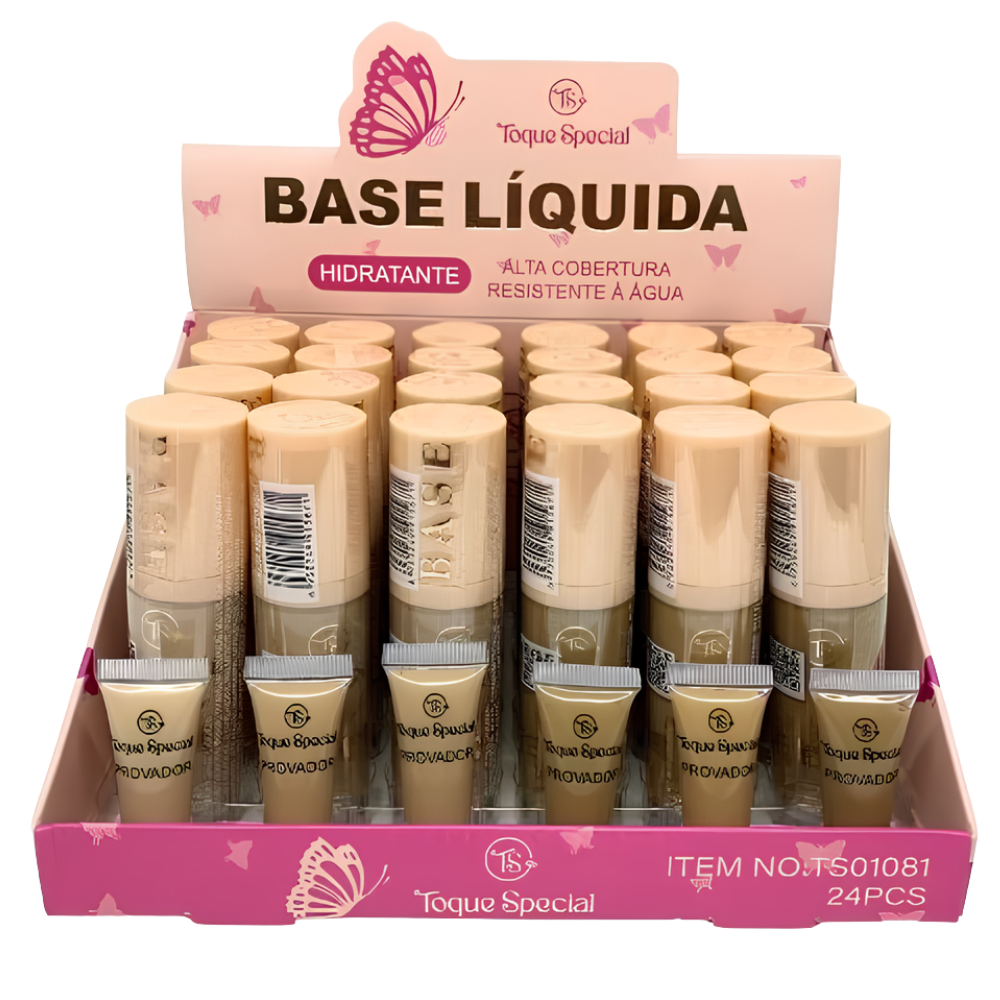 Base Líquida Matte Alta Cobertura Toque Special – Box com 24 Unidades