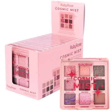 Paleta de Sombras Eyeshadow Palette Cosmic Mist Ruby Rose – Box com 12 Unidades