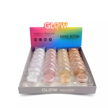 Pigmento Perolado Glow Up Miss Rôse – Box com 24 Unidades