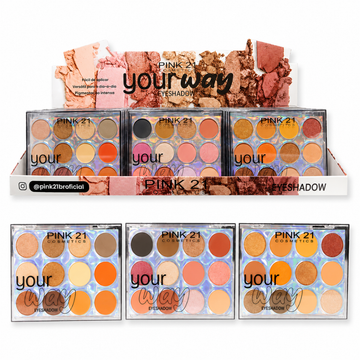 Box Paleta de Sombras Your Way Pink21 Cosmeticos - 24 Unidades