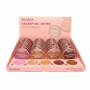 Iluminador Compacto Celestial Shine Ruby Rose - Box com 36 Unidades