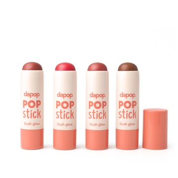Kit c/ 4 Unidades - Pop Stick Blush Glow com Manteiga de Karité e Vitamina E | Pop Dapop (R$ 9,40)