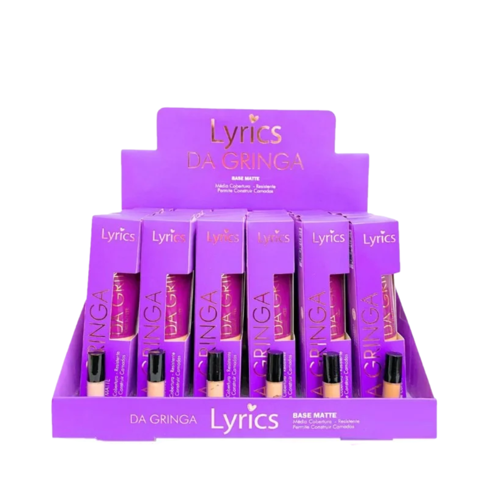 Base Matte Média Cobertura Make Up Lyrics – Box com 24 Unidades