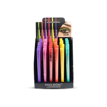 Delineador Colorido Neon Miss Rôse – Box com 24 Unidades