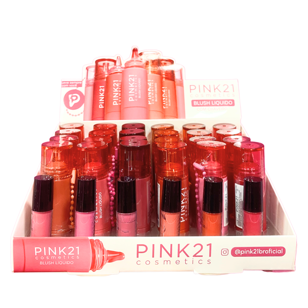 Box Bush Líquido com Chaveiro Pink21 Cosmeticos - 24 Unidades
