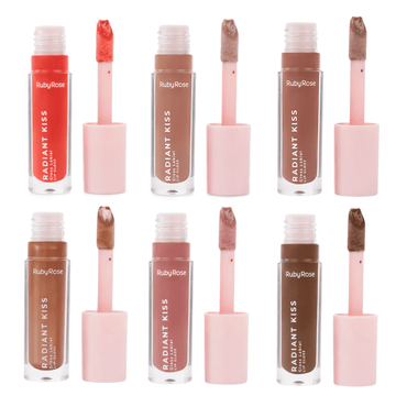 Kit c/ 6 Unidades -  Lip Gloss Labial Radiant Kiss | Ruby Rose