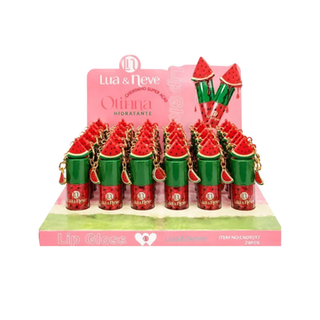 Box Lip Gloss Melancia Lua & Neve - 24 Unidades