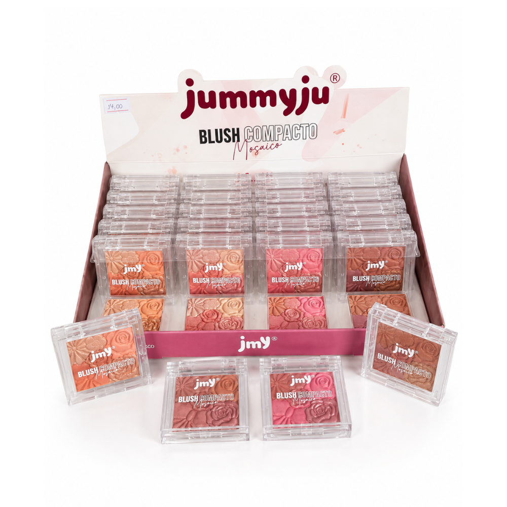 Blush Compacto Mosaico Jummyju – Box com 24 Unidades