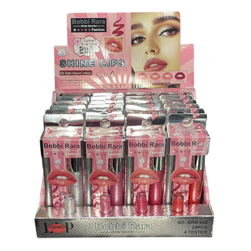 Box Shine Lips 2 em 1 Bobbi Rara - 24 Unidades