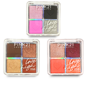 Kit c/ 3 Unidades - Paleta de Sombras Love Ligh | Pink21
