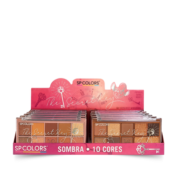 Paleta de Sombras The Secret Key SP Colors 10 Cores – Box com 12 Unidades