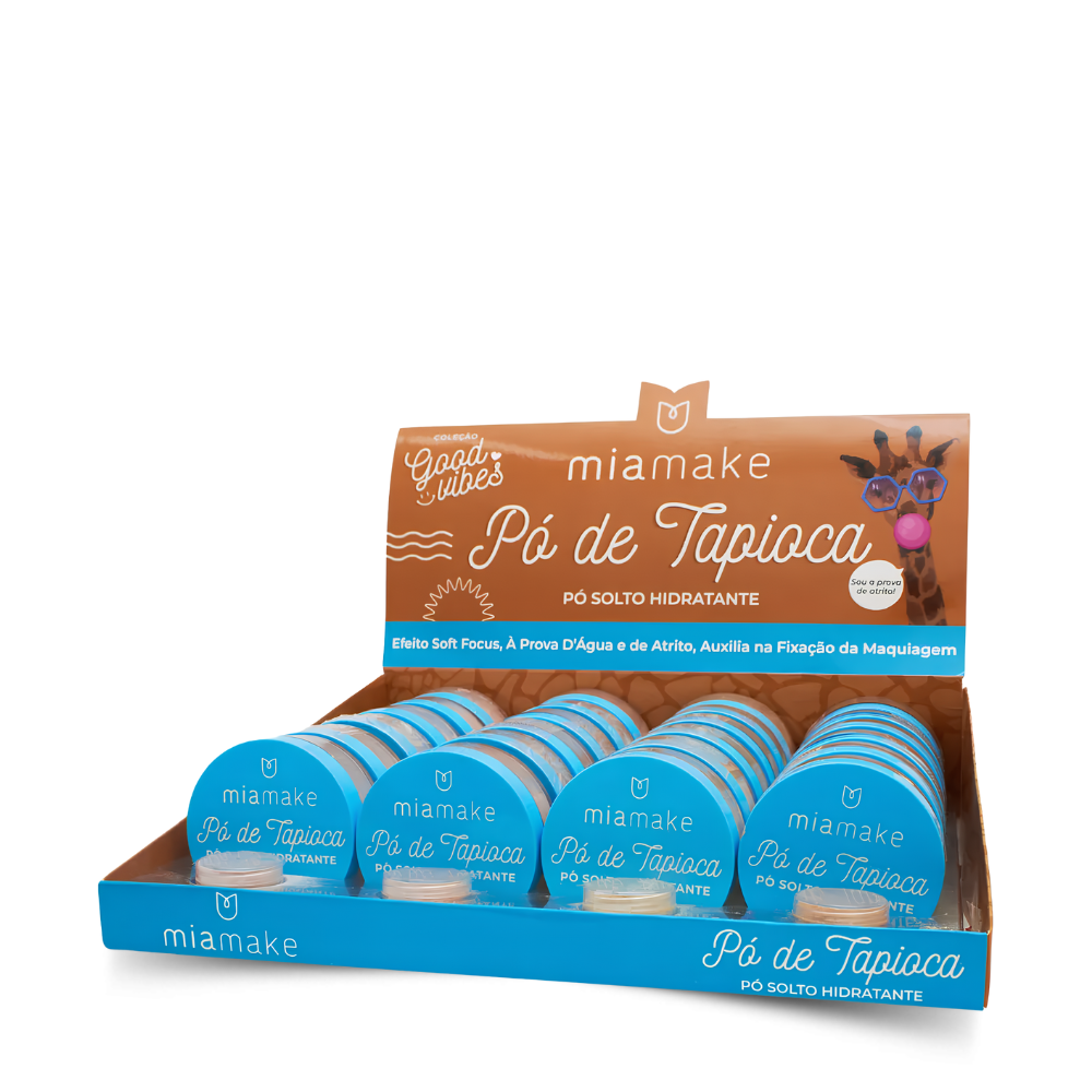 Pó Hidratante de Tapioca Mia Make – Box com 24 Unidades