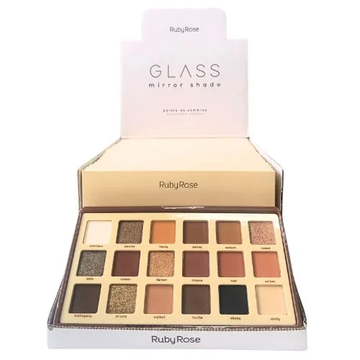 Paleta de Sombras Glass Mirror Shade Ruby Rose – Box com 12 Unidades