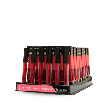 Box c/ 48 Unidades - Batom Líquido 24h Confort + Hidratação Efeito Matte | Max Love (Cores 746 a 751 - R$ 6,25)