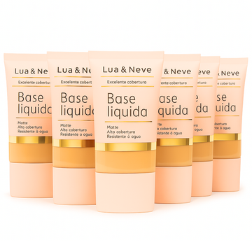 Kit c/ 6 Unidades - Base Liquida Matte Excelente Cobertura | Lua & Neve (R$ 11,49)