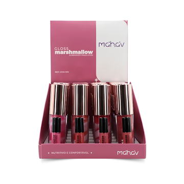 Gloss Labial Marshmallow Acabamento Translúcido Mahav – Box com 24 Unidades