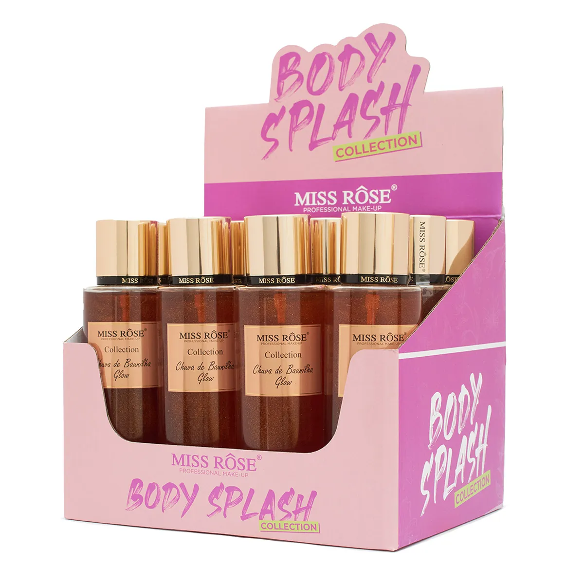 Body Splash Chuva De Baunilha Collection Miss Rôse - Box com 12 Unidades