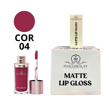 Box Lip Gloss Matte Phallebeauty Cor 04- 12 Unidades