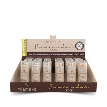 Iluminador Stick Coleção Luz & Sombra Mia Make – Box com 24 Unidades
