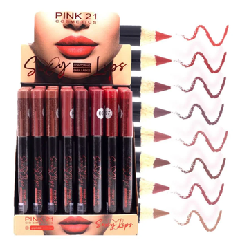 Box Contorno Para os Lábios Sexy Lips Pink21 Cosmeticos - 48 Unidades